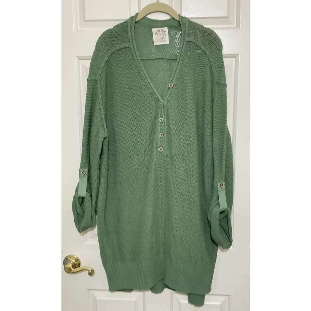 Free People Womens Firefly Tunic Sweater Green , Small